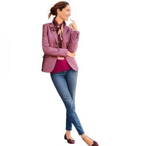 TALBOTS WOOL BLEND HOUNDSTOOTH PREPPY BLAZER 16P